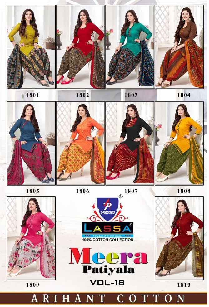 Arihant Lassa Meera 18 Casual Daily Wear Cotton Patiala Printed Dress Material